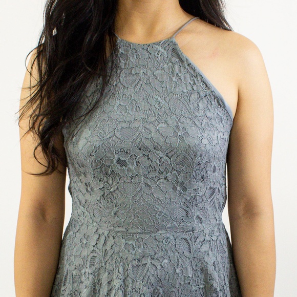 Urban Outfitter Gray Embroidered/Lace Halter Dress - Picture 1 of 3